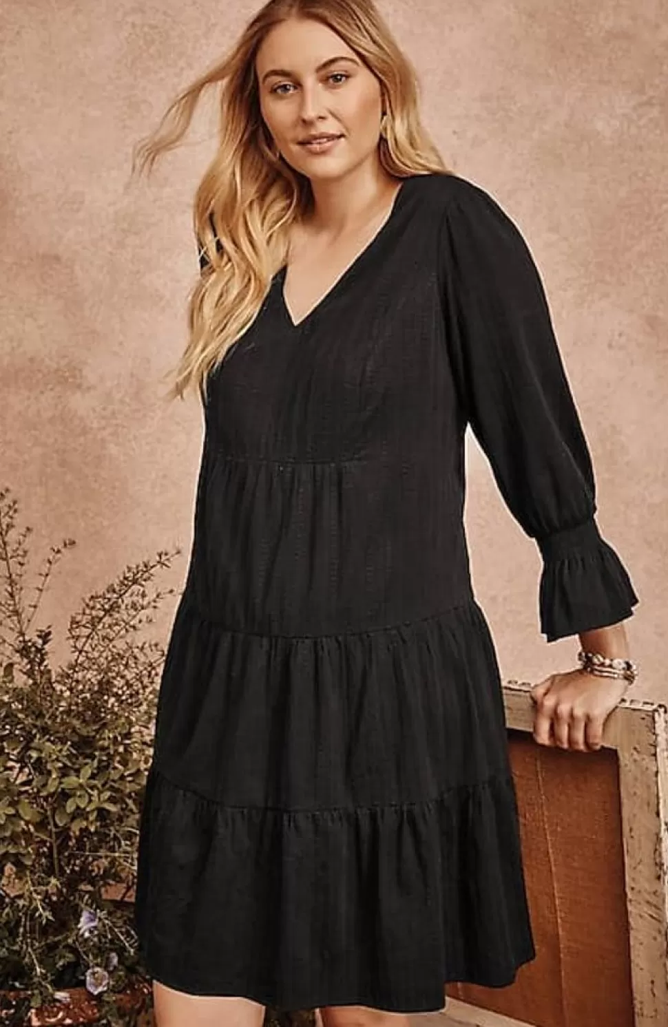 Smocked-Sleeves Tiered Dress | Jjill | J.Jill Outlet