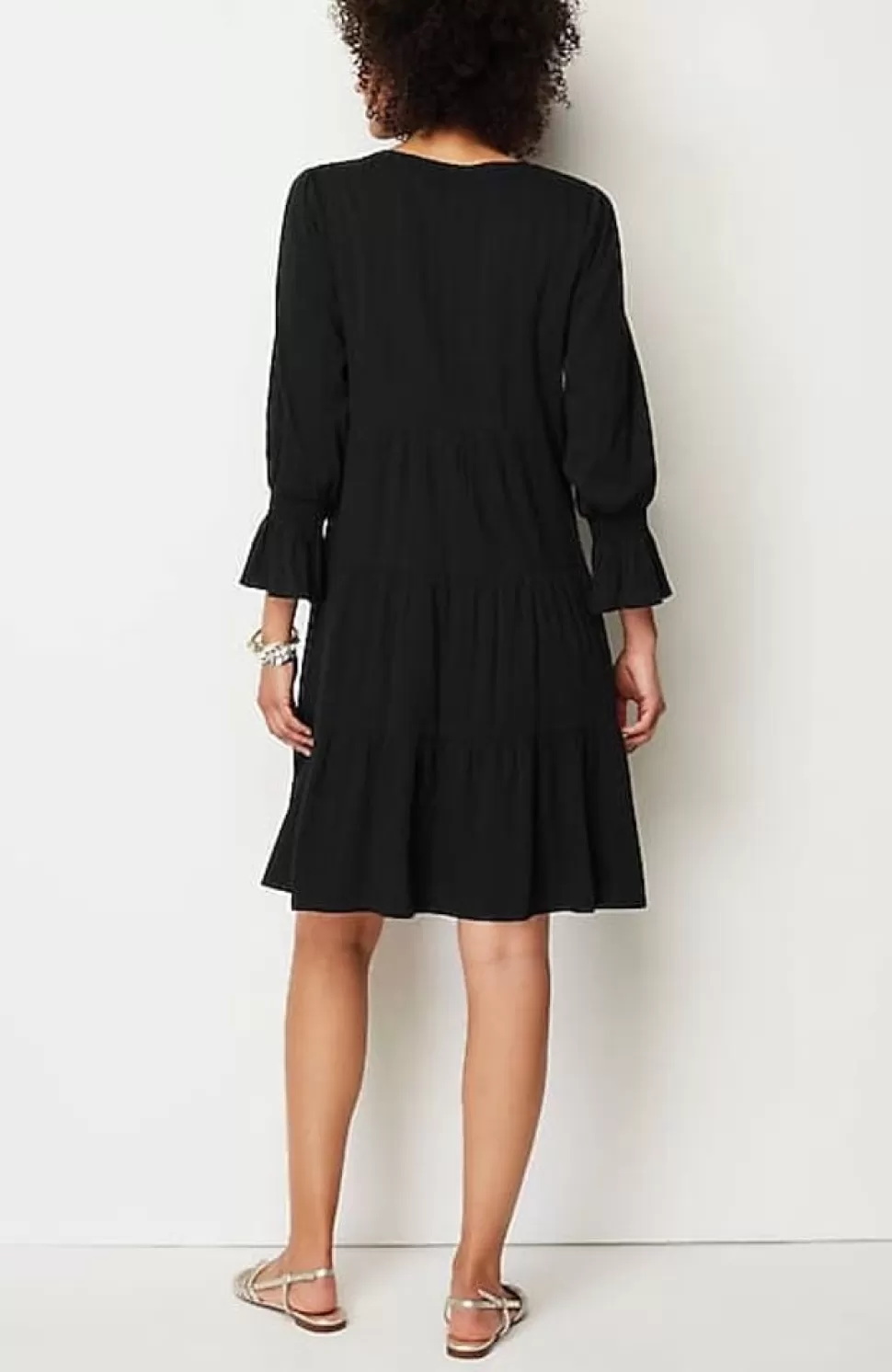 Smocked-Sleeves Tiered Dress | Jjill | J.Jill Outlet