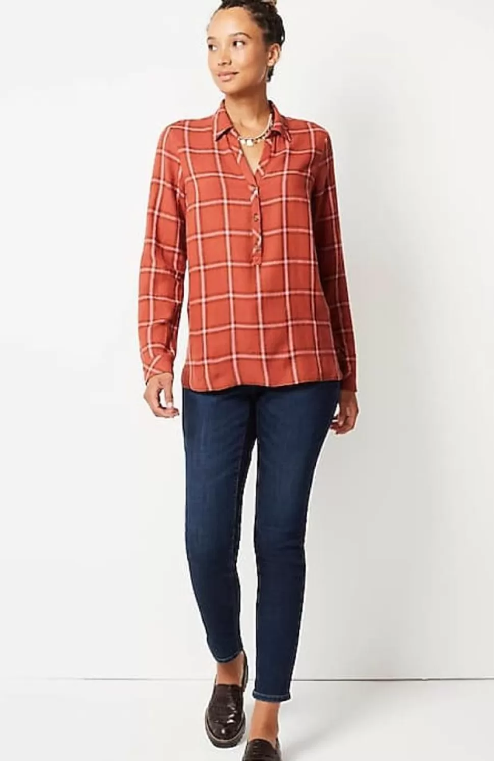 Textured Plaid Popover | Jjill | J.Jill Outlet