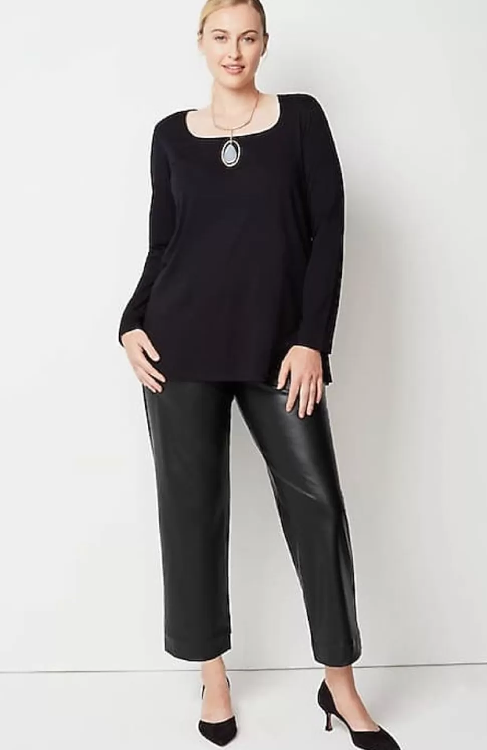 Vegan-Leather Straight-Leg Trousers | Jjill | J.Jill Hot