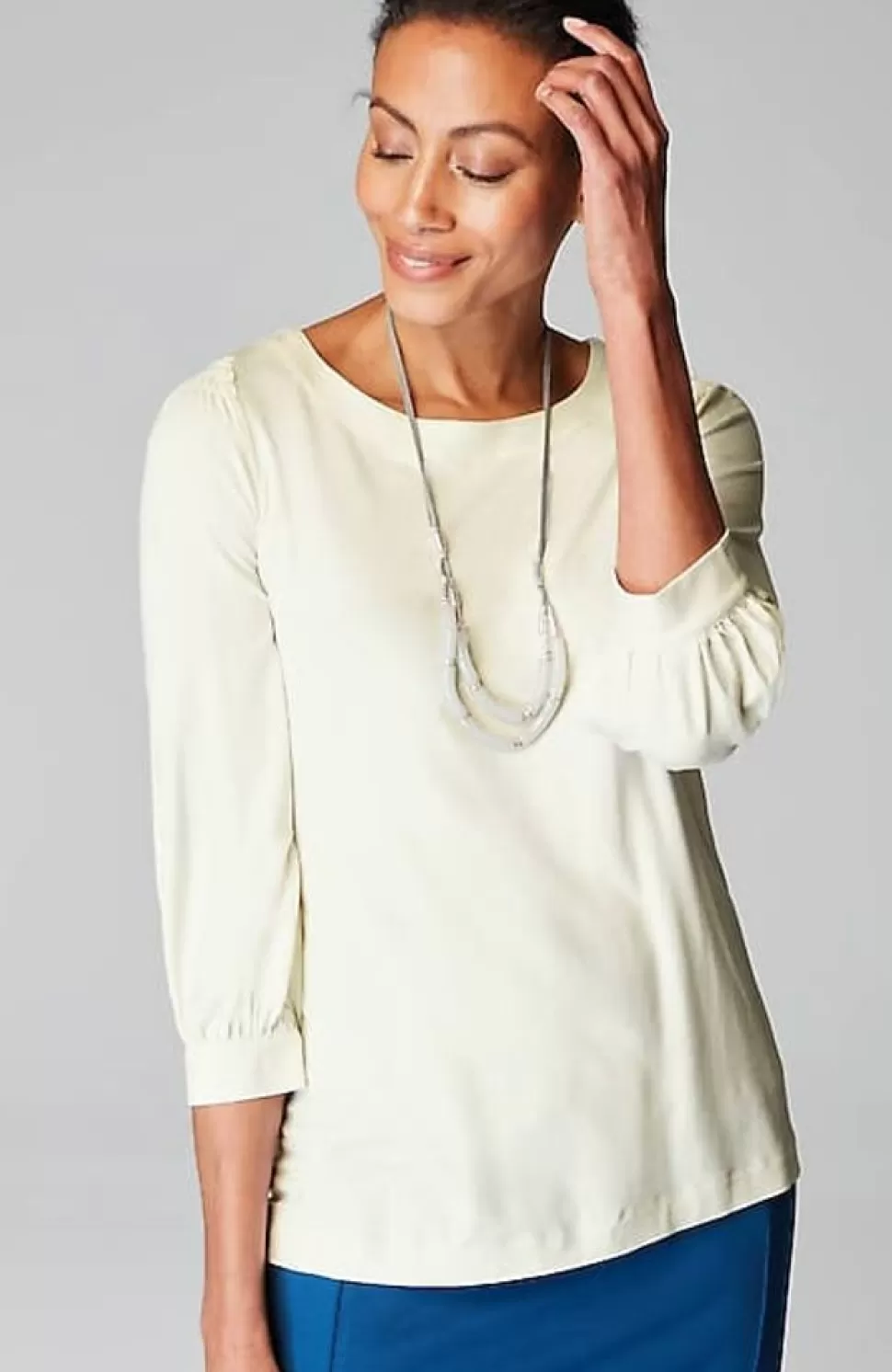 Wearever Boat-Neck Smocked-Sleeve Top | Jjill | J.Jill Store