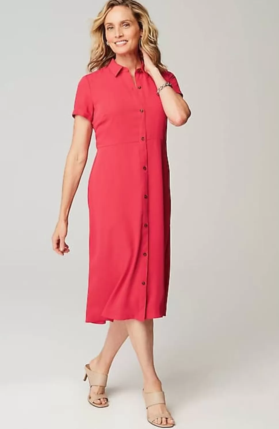 Wearever Button-Front Belted Shirtdress | Jjill | J.Jill Flash Sale