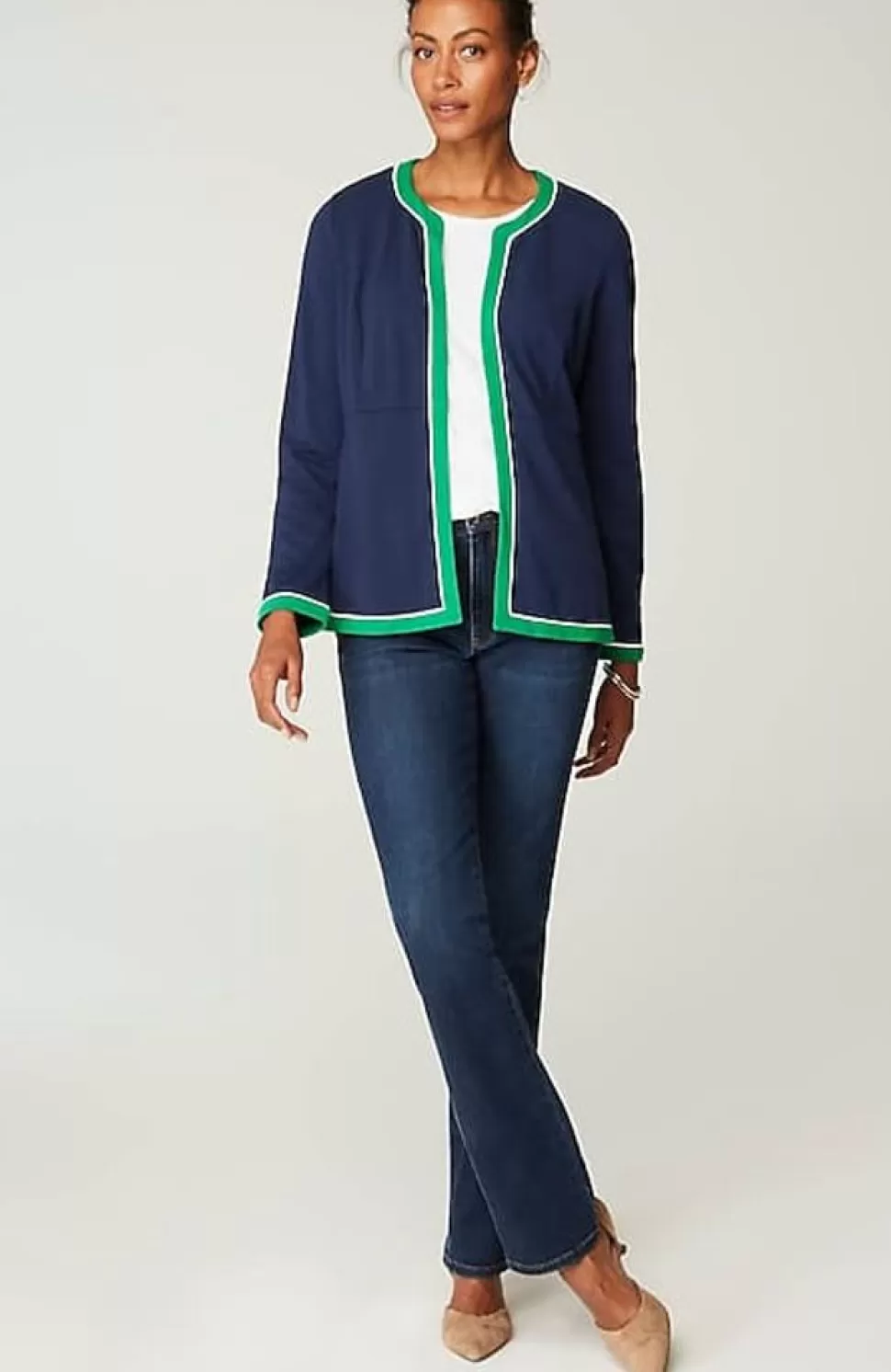 Wearever Double-Face Jersey Contrast-Trim Jacket | Jjill | J.Jill New