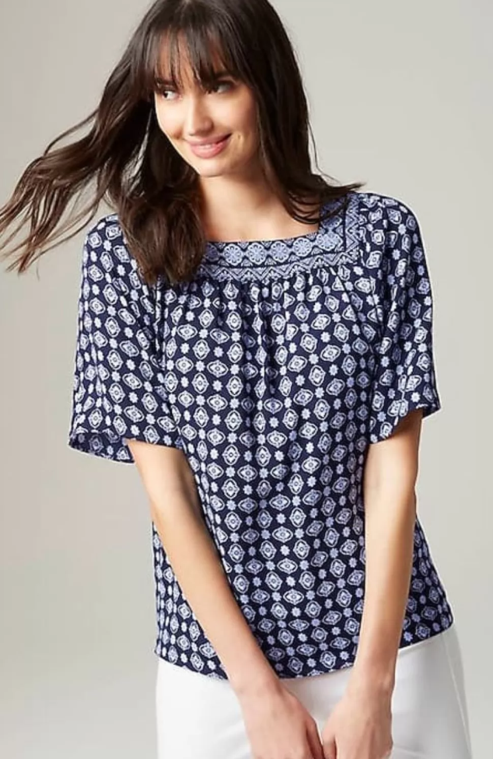 Wearever Shirred Square-Neck Top | Jjill | J.Jill Clearance