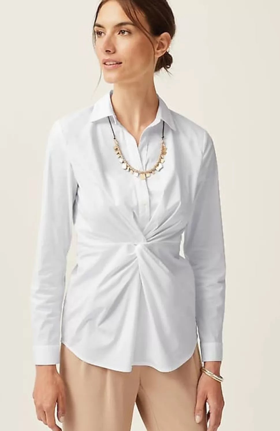 Wearever Twisted-Front Shirt-Collar Top | Jjill | J.Jill Discount