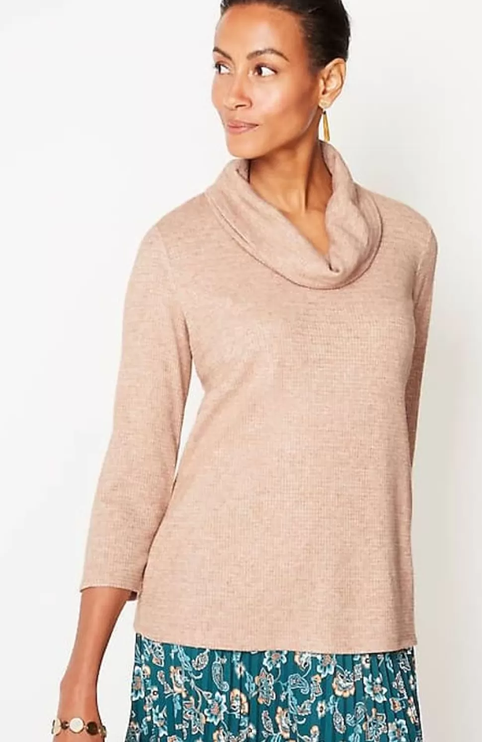 Wearever Waffle-Textured Cowl-Neck Top | Jjill | J.Jill New